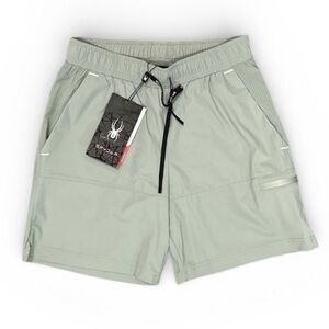 Spyder Active Training Shorts Stretch ProW-B Men's Size S Green Performance NWT